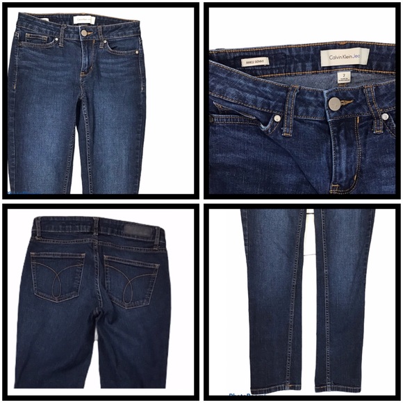 Calvin Klein Ankle Skinny Straight Leg Jeans 2 - Picture 2 of 10